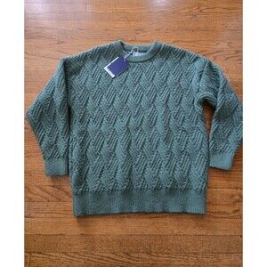 Aelfric Eden Womens Size Large Green Cable Knit Pullover Sweater NWT